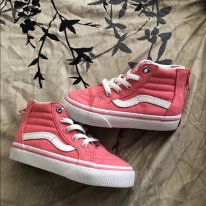 pink toddler girl vans high top